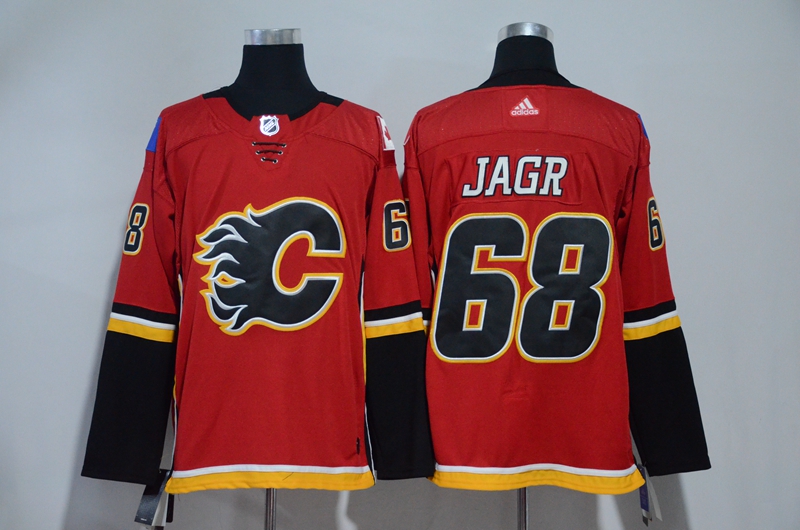 Men Calgary Flames #68 Jagr Red Hockey Stitched Adidas NHL Jerseys->boston bruins->NHL Jersey